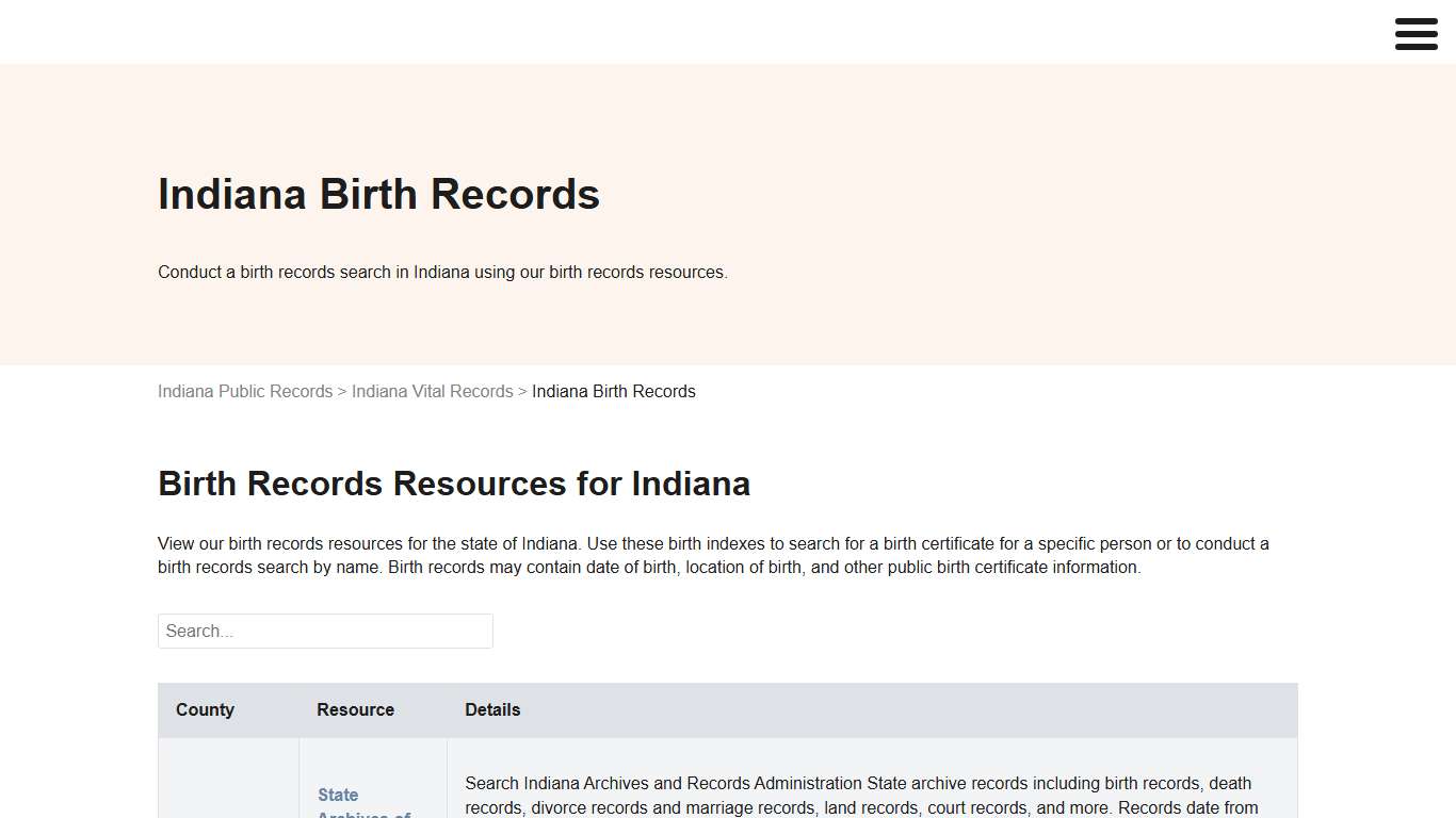 Indiana Birth Records Search Public Records